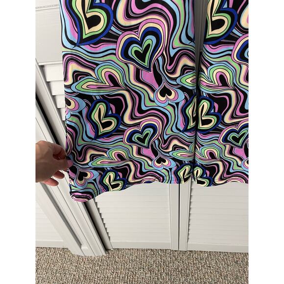 Shein reflective allover print flare leg pants & flutter sleeve crop top medium - Picture 8 of 12